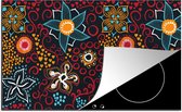 KitchenYeah® Inductie beschermer 91.6x52.7 cm - Bloemen - Rood - Patronen - Kookplaataccessoires - Afdekplaat voor kookplaat - Inductiebeschermer - Inductiemat - Inductieplaat mat