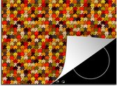 KitchenYeah® Inductie beschermer 71x52 cm - Puzzel - Patronen - Herfst - Kookplaataccessoires - Afdekplaat voor kookplaat - Inductiebeschermer - Inductiemat - Inductieplaat mat