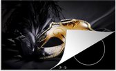 KitchenYeah® Inductie beschermer 76x51.5 cm - Carnaval - Masker - Goud - Kookplaataccessoires - Afdekplaat voor kookplaat - Inductiebeschermer - Inductiemat - Inductieplaat mat - Keuken decoratie