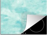 KitchenYeah® Inductie beschermer 75x52 cm - Patroon - Waterverf - Turquoise - Kookplaataccessoires - Afdekplaat voor kookplaat - Inductiebeschermer - Inductiemat - Inductieplaat mat