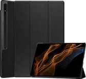 Case2go - Tablet Hoes geschikt voor Samsung Galaxy Tab S8 Ultra (2022) - Auto Wake Functie - Tri-Fold Book Case - Zwart