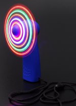 Ventilateur à main coloré avec LED 11 cm - Néons lumineux accessoires de fête - Sur piles