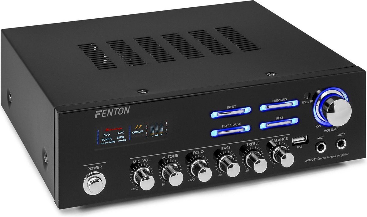 2.1 speakerset - Fenton hifi stereo set met versterker met Bluetooth en 8'' subwoofer thumbnail 2