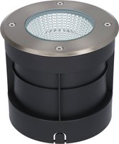 Lucie LED Grondspot RVS - Rond - 3000K Warm wit - 12 Watt - IP67 waterdicht voor buiten - 5 jaar garantie