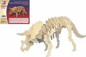 Houten dieren 3D puzzel Triceratops dinosaurus vogel - Speelgoed bouwpakket 32 x 8,5 x 12 cm