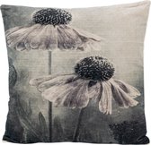 Coussin velours fleur