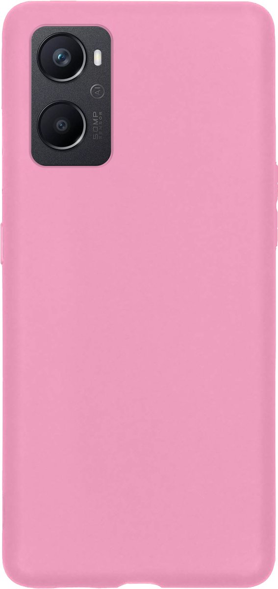 Hoes - Geschikt voor OPPO A96 - Sterk & Shockproof - Hoesje Cover - Siliconen Case - Lichtroze