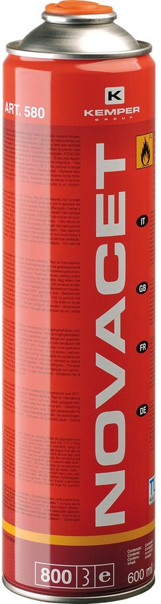 600ml Aerosol Hardsoldeer Novacet Gasbus - 7/16" van Novacet — afbeelding 2