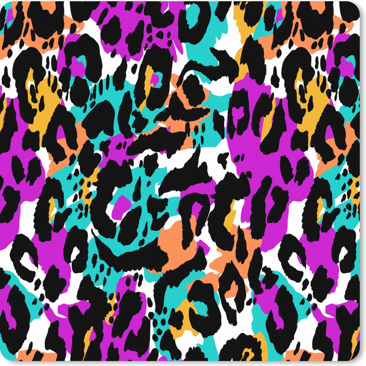 Muismat XXL 80x80 cm - Bureau onderlegger - Bureau mat Regenboog - Panter - Patronen - Bureaumat - Gaming mousepad xl - Bureaulegger groot - Computer deskmat