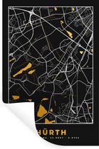 Muurstickers - Sticker Folie - Goud – Duitsland – Plattegrond – Gold – Stadskaart – Kaart – Hürth - 40x60 cm - Plakfolie - Muurstickers Kinderkamer - Zelfklevend Behang - Zelfklevend behangpapier - Stickerfolie