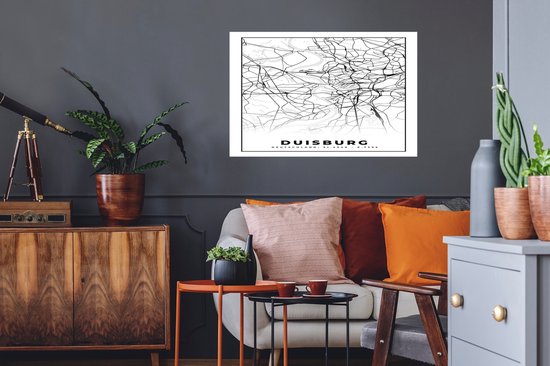 Stickers muraux - Carte - Duisbourg - Plan de la ville - Plan d'étage - 90x60 cm - Feuille adhésive