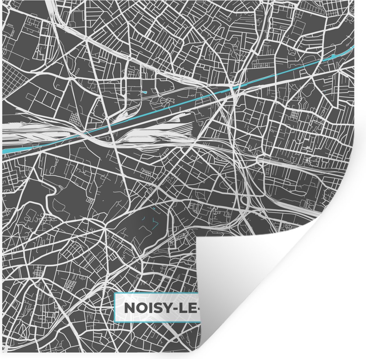 Muurstickers - Sticker Folie - Frankrijk - Plattegrond - Stadskaart - Noisy-le-Sec - Kaart