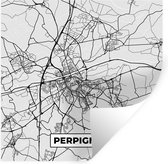 Stickers muraux - Plan - Plan - Plan de Ville - France - Perpignan - 120x120 cm - Film Adhésif XXL