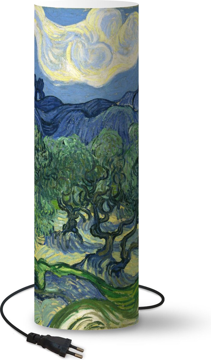 Lamp - Nachtlampje - Tafellamp slaapkamer - De olijfbomen - Vincent van Gogh - 60 cm hoog - Ø19.1 cm - Inclusief LED lamp