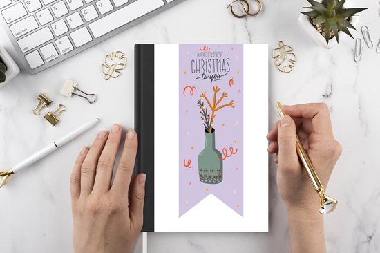 Cahier - Cahier d'écriture - Énonciations - Citations - 'Joyeux Noël à toi' - Cahier - Format A5 - Bloc-notes - Cadeaux Sinterklaas - Cadeaux pour enfants - Cadeaux chaussures - Petits cadeaux