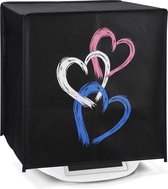 kwmobile Beschermhoes geschikt voor Thermomix Thermomix TM5 / TM6 - Hoes voor keukenmachine in paars / wit / zwart - Abstract hart design