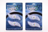 4x Spaakverlichting fiets wieldecoratie 12 cm multicolor - Fietsverlichting - Fietswiel verlichting - Veilig fietsen