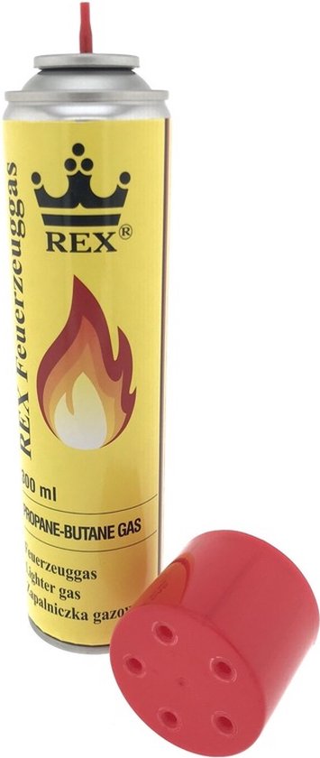 1x Aanstekergas / butaan gas 300 ml - Bus aanstekervulling Rex - Merkloos