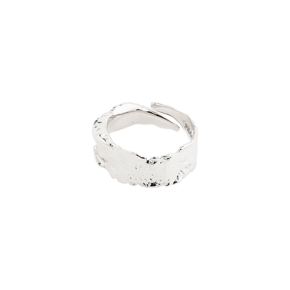 Pilgrim Ring Bathilda Verzilverd - Sieraden - Gehamerd Oppervlak - Zilver Kleur - Verstelbare Maat