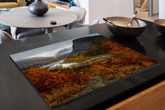 KitchenYeah® Inductie beschermer 81.2x52 cm - Gletsjer met op de achtergrond de Denali in Amerika. - Kookplaataccessoires - Afdekplaat voor kookplaat - Inductiebeschermer - Inductiemat - Inductieplaat mat