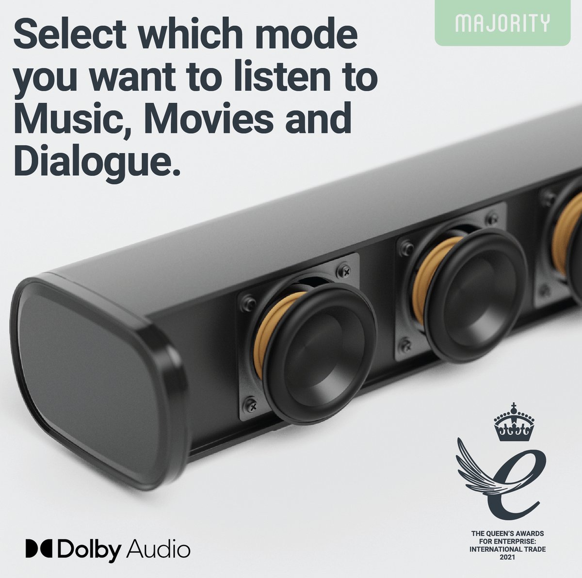 Afbeelding 3 van Majority Everest Dolby Audio Soundbar + Subwoofer + Speakers