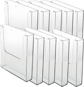 10 Pack Folderhouder voor aan de wand A5 formaat staand| folderrek | brochurehouder | folderdisplay | folderbak hangend| A5 formaat
