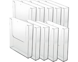 10 Pack Folderhouder voor aan de wand A5 formaat staand| folderrek | brochurehouder | folderdisplay | folderbak hangend| A5 formaat