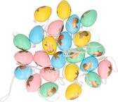 48x Oeufs de Pâques colorés en plastique/plastique 4 cm - Oeufs de Pâques pour branches de Pâques - Décorations de Pâques / décorations de Pasen