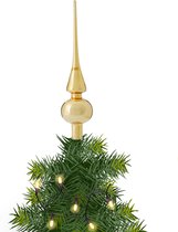 Glazen kerstboom piek/topper goud glans 26 cm