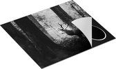Chefcare Inductie Beschermer Hert in het Bos - Zwart Wit - 59x51 cm - Afdekplaat Inductie - Kookplaat Beschermer - Inductie Mat