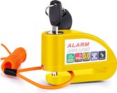 VINZ Elbroes Schijfremslot Alarm / Remschijfslot met alarm – 6 mm - Geel