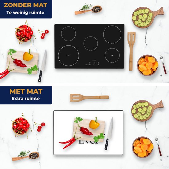 Chefcare Inductie Beschermer Best mom ever - Moederdag - Mama - Zwart Wit - 78x52 cm - Afdekplaat Inductie - Kookplaat Beschermer - Inductie Mat