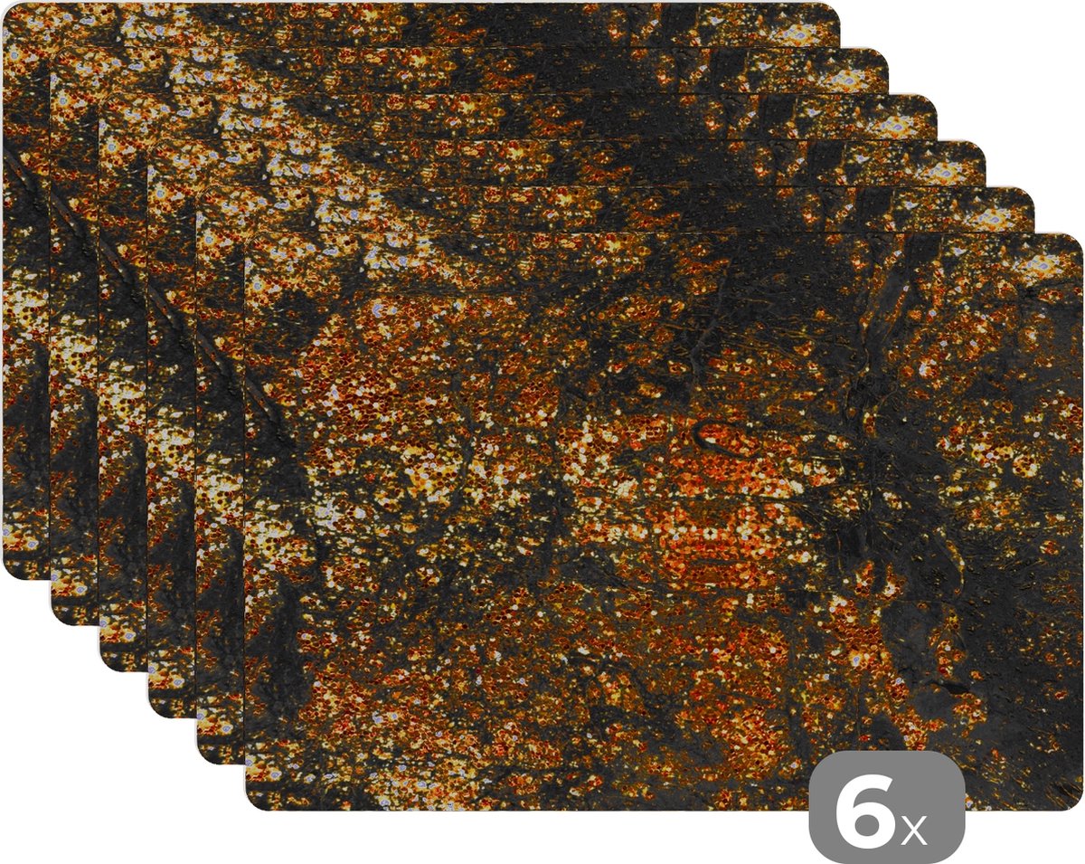 Placemats - Glitter - Goud - Marmer - Luxe - Onderlegger - 45x30 cm - 6 stuks