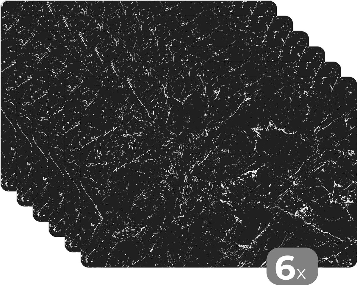 Placemats - Stenen - Marmer - Structuur - Luxe - Onderlegger - 45x30 cm - 6 stuks