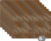 Placemat - Placemats kunststof - Patroon - Graniet - Steen - 45x30 cm - 6 stuks - Hittebestendig - Anti-Slip - Onderlegger - Afneembaar