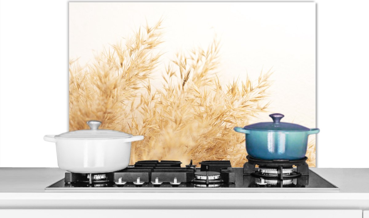 Spatscherm - Tarwe - Graan - Natuur - Keuken - 80x55 cm - Muurbeschermer