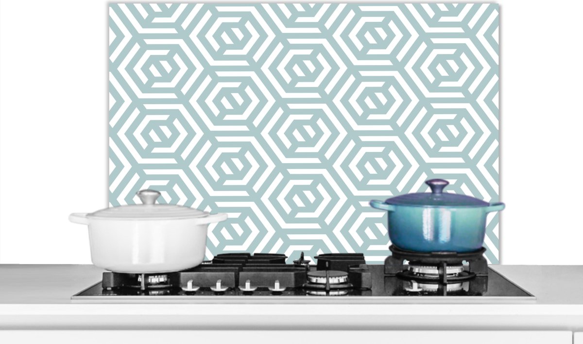 Kitchenyeah - Spatwand - Achterwand keuken - Patronen - Groen - Geometrie - Keuken - 80x55 cm