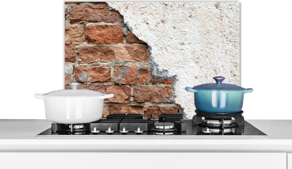Spatscherm - Spatwand- Baksteen - Muur - Gips - Keuken achterwand - 60x40 cm