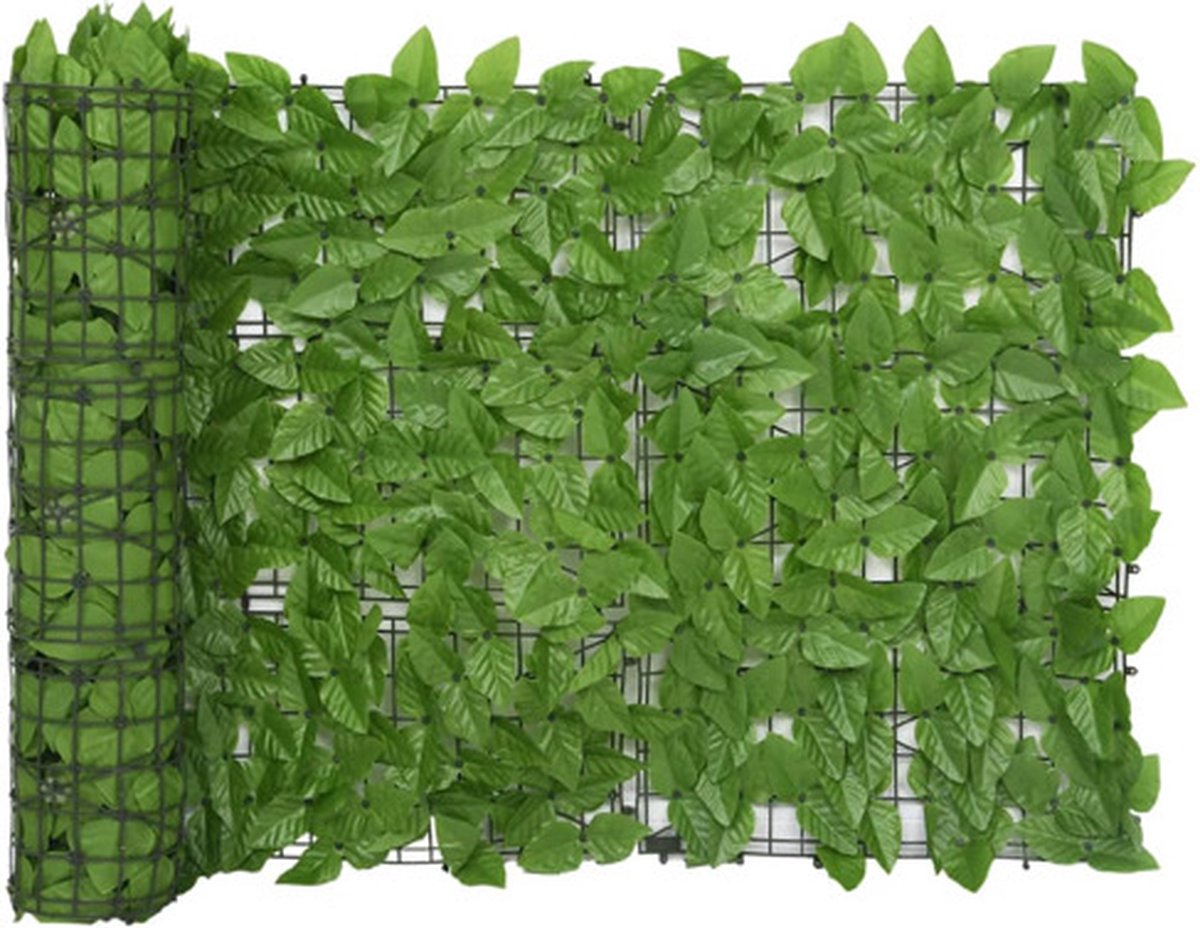 vidaXL Balkonscherm met groene bladeren 400x75 cm