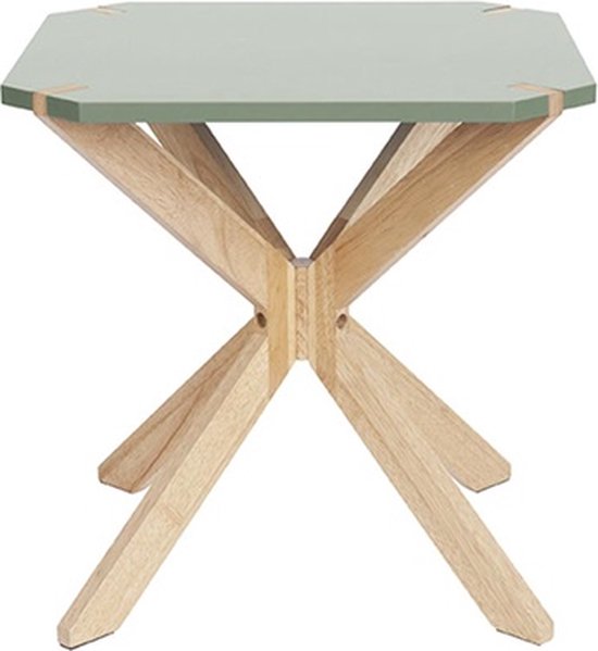 Side table Mister X - Rubber Hout, Groen MDF top - 45x45x45cm