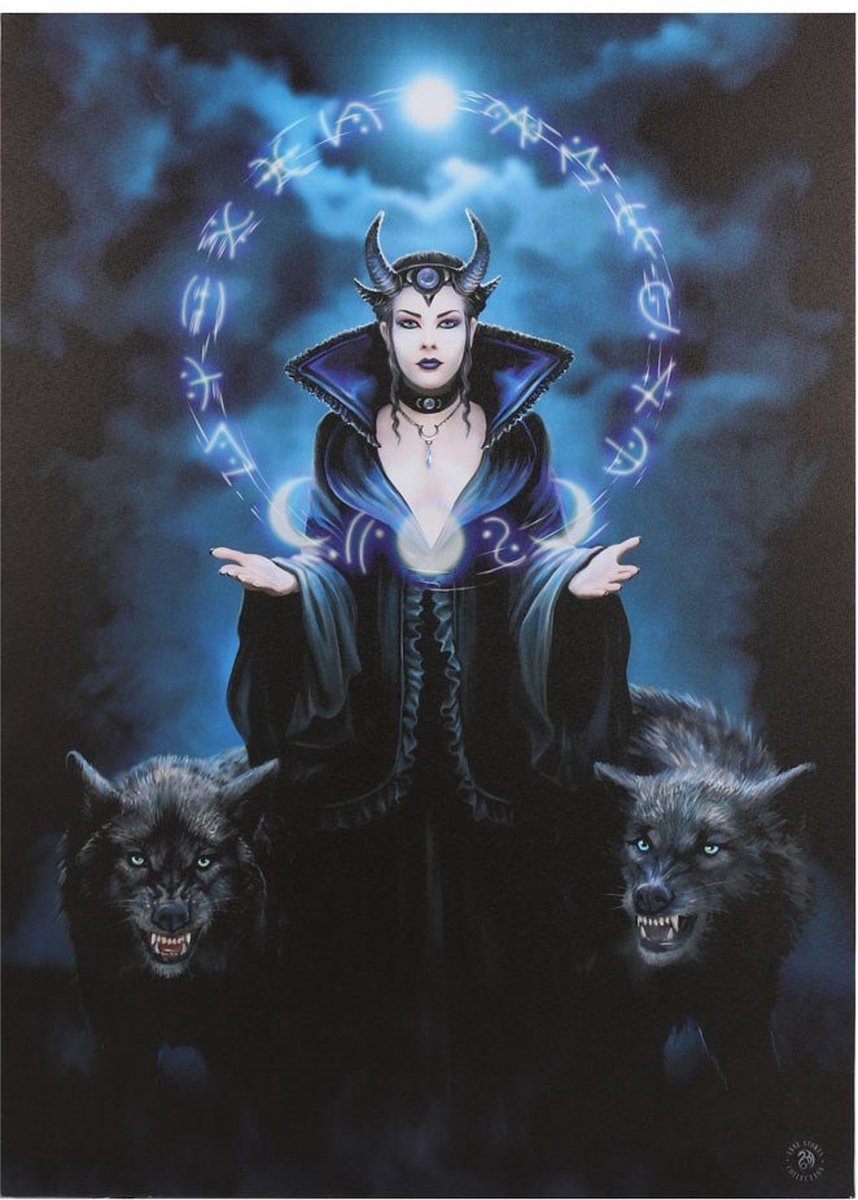 Something Different Canvas afbeelding 50x70cm Moon Witch by Anne Stokes Multicolours
