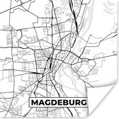 Poster Kaart - Magdeburg - Plattegrond - Stadskaart - 75x75 cm