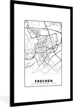 Fotolijst incl. Poster - Plattegrond - Kaart - Frechen - Stadskaart - 80x120 cm - Posterlijst