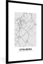 Fotolijst incl. Poster - Stolberg - Duitsland - Stadskaart - Plattegrond - Kaart - 80x120 cm - Posterlijst