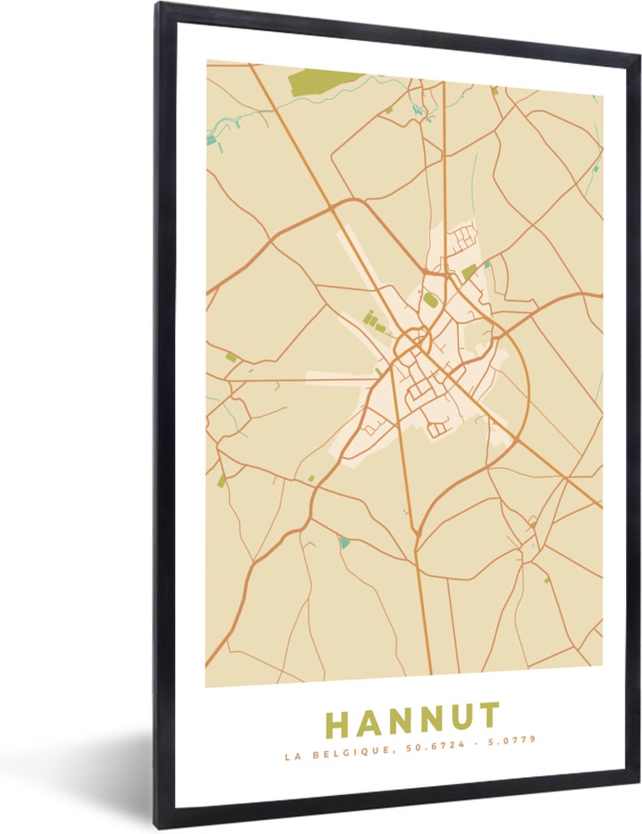 fotolijst-incl-poster-kaart-belgi-hannut-plattegrond
