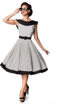 Belsira - Vintage Swing jurk - 2XL - Wit/Zwart