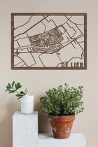 Plan De Ville En Bois De Lier Noyer 50x70cm Décoration murale Pour City Shapes Sur Le Mur