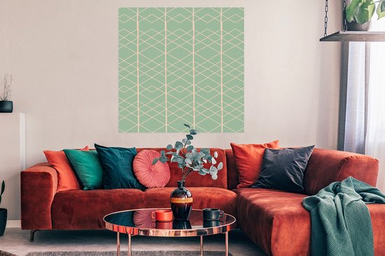 Affiche Vert - Ligne - Motifs - 100x100 cm XXL