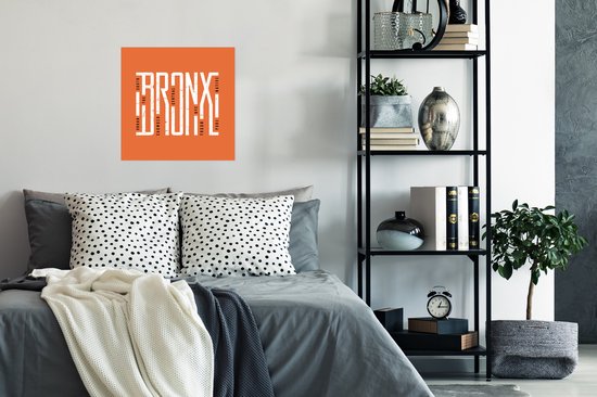 Illustration Bronx sur fond orange 50x50 cm