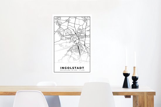 Affiche Ingolstadt - Plan d'étage - Carte - Plan de la ville - 40x60 cm